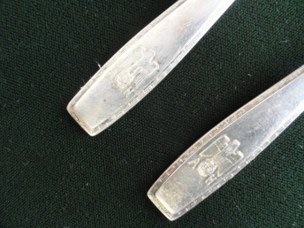 Adolf Hitler Formal Pattern Silver Flatware - Cocktail Fork and Spoon (#28928D)